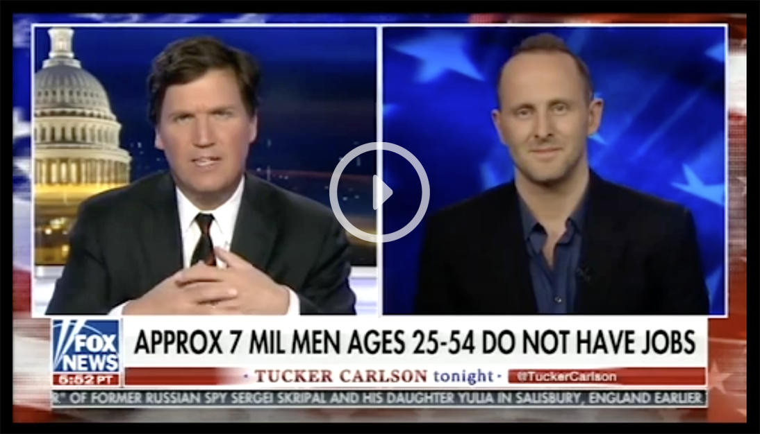 Fox News Tucker--David Paul Kuhn-discuss the crisis of male joblessness 3 14 2018